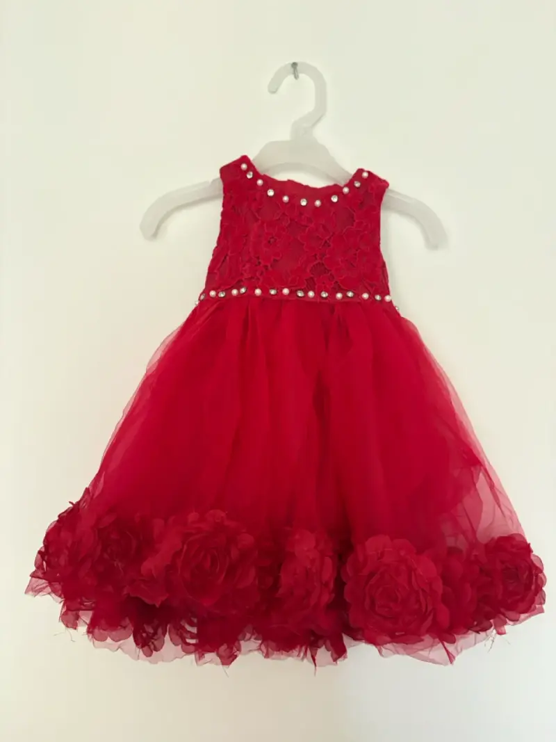 Vestido infantil rojo elegante LIMONADA 12 meses - 1