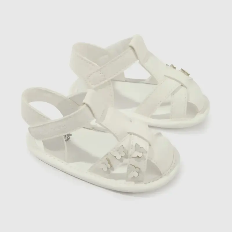 Sandalias blancas de bebé talla 16u - 1