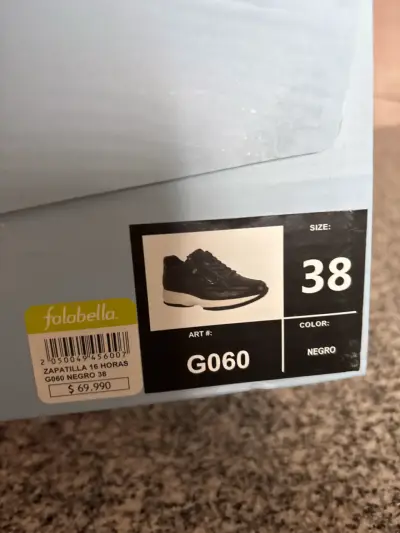 Zapatillas negras con cierre, talla 38, mujer, cue - miniatura 6