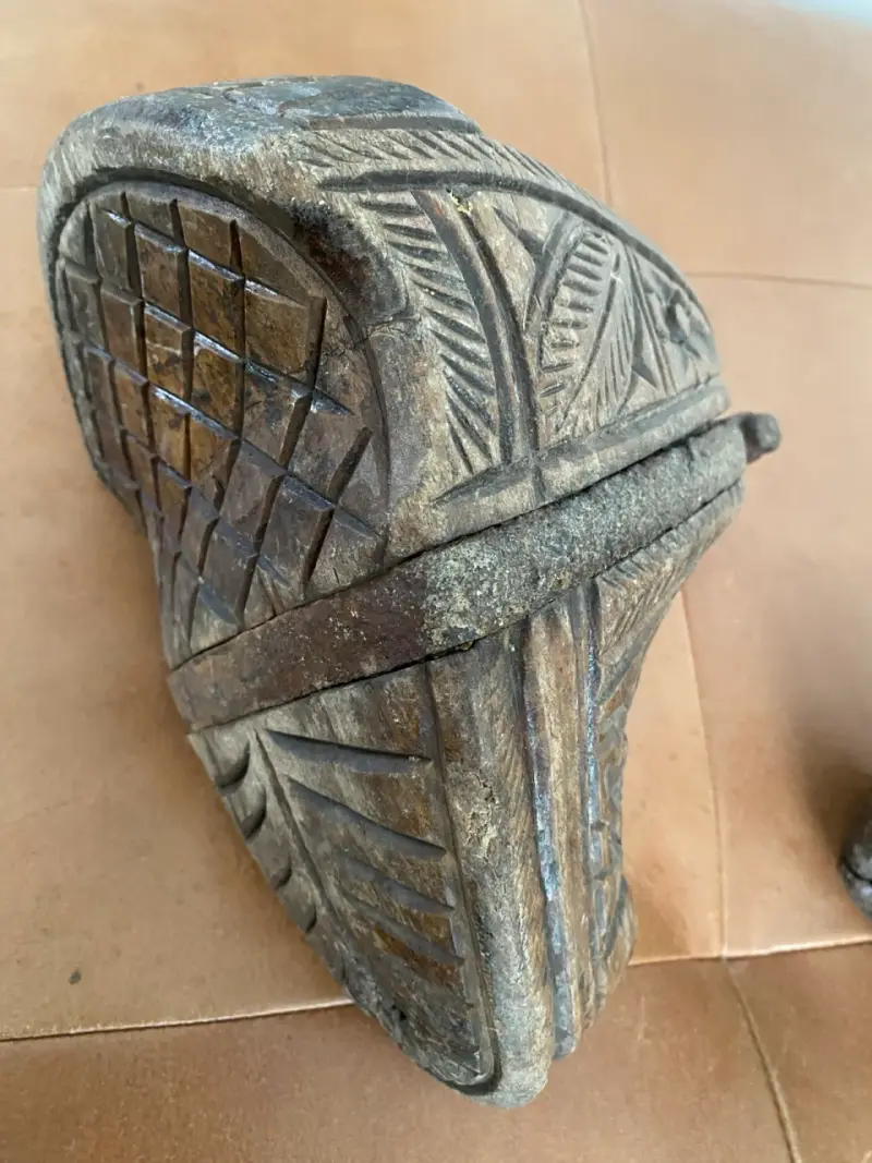 Antiguos estribos 100 años tallados de madera - 2