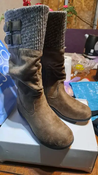 Botas altas café talla 36 - miniatura 2