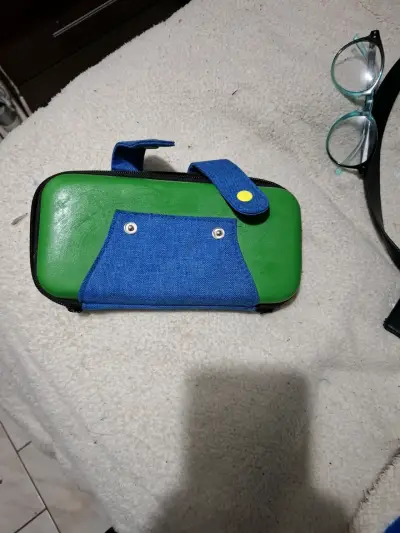 Estuche protector nintendo switch verde azul - miniatura 2