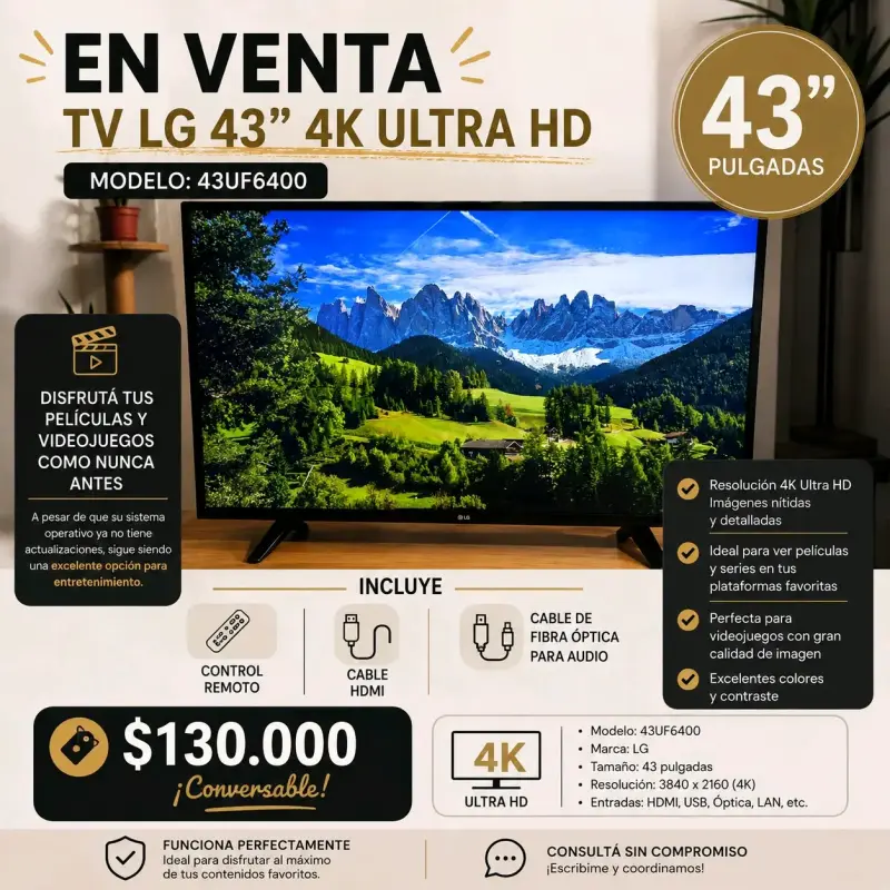 TV LG 43" 4K UHD - 1