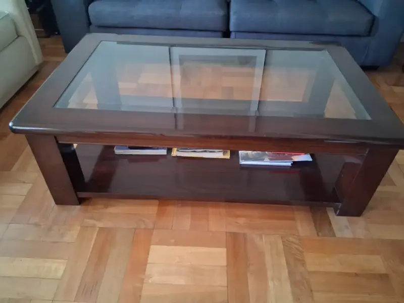 Mesa de centro madera y vidrio