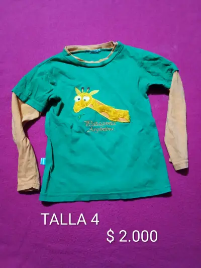 Polera infantil verde jirafa - miniatura 1