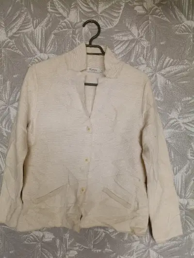 Chaqueta beige de lana - miniatura 1
