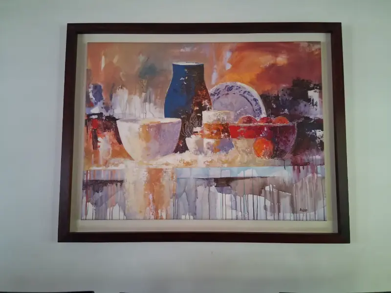 Cuadro de bodegón enmarcado