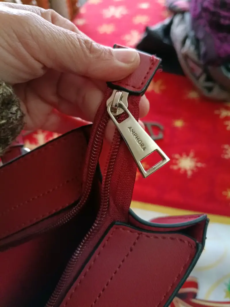 Cartera roja de cuero - 3
