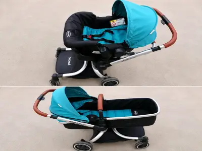 Coche para bebé color negro turquesa - miniatura 2