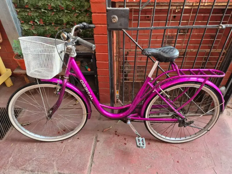 Bicicleta urbana color morado