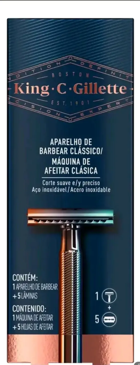 Máquina de afeitar clásica King C Gillette - 2