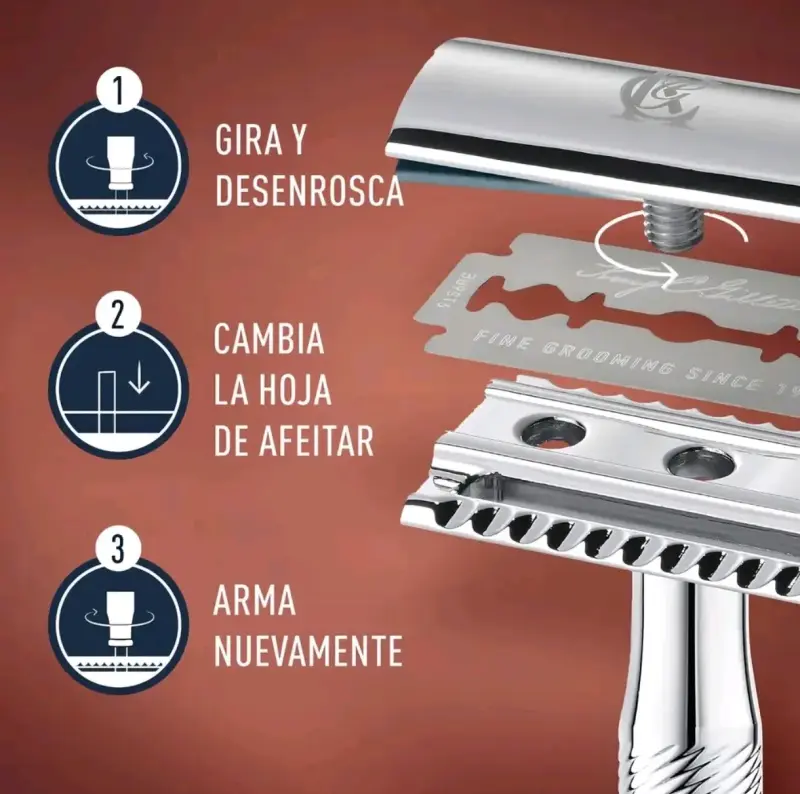 Máquina de afeitar clásica King C Gillette - 6