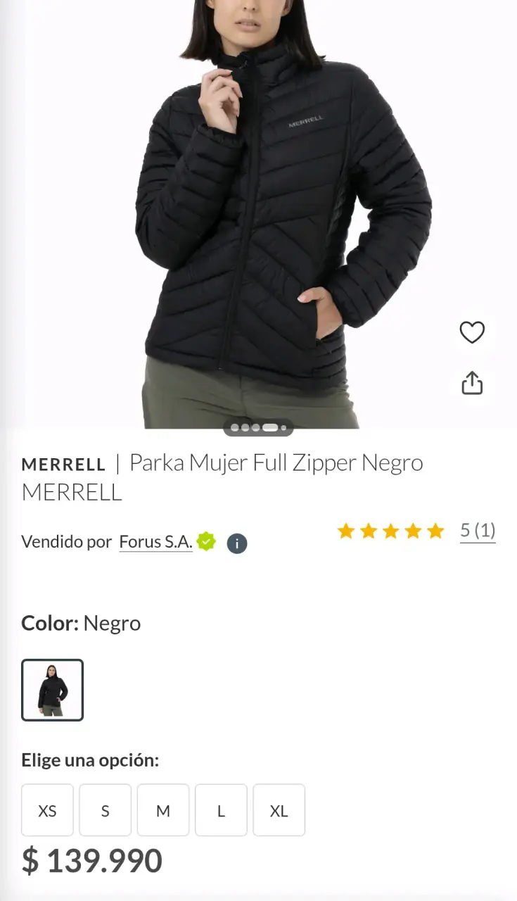 Chaqueta acolchada negra Merrell - 2