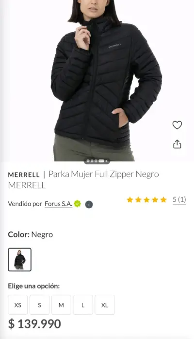 Chaqueta acolchada negra Merrell - miniatura 2