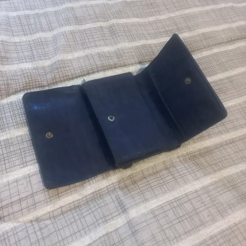 Billetera triple plegado azul