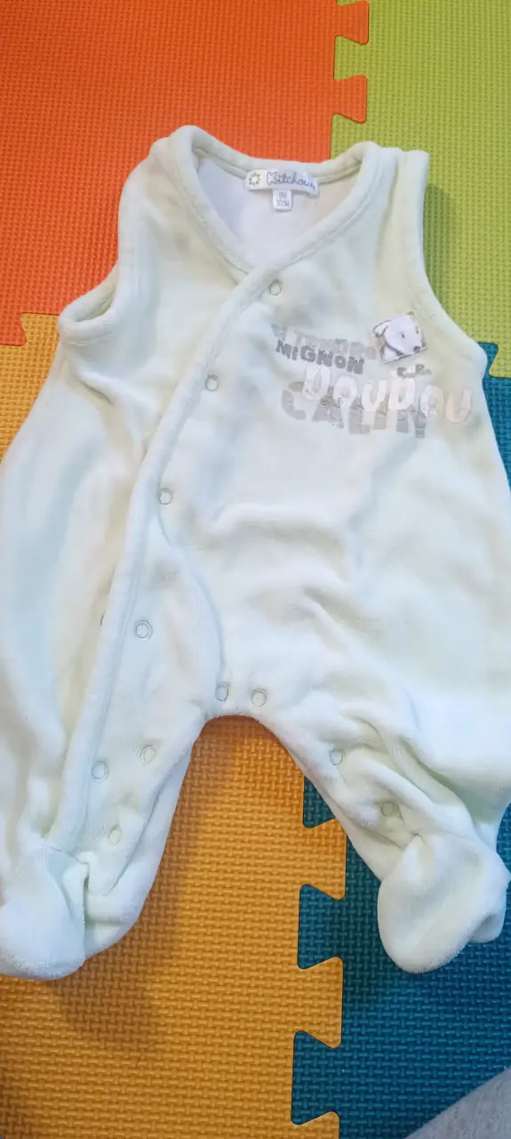 Pijama de bebé acolchado celeste - 1