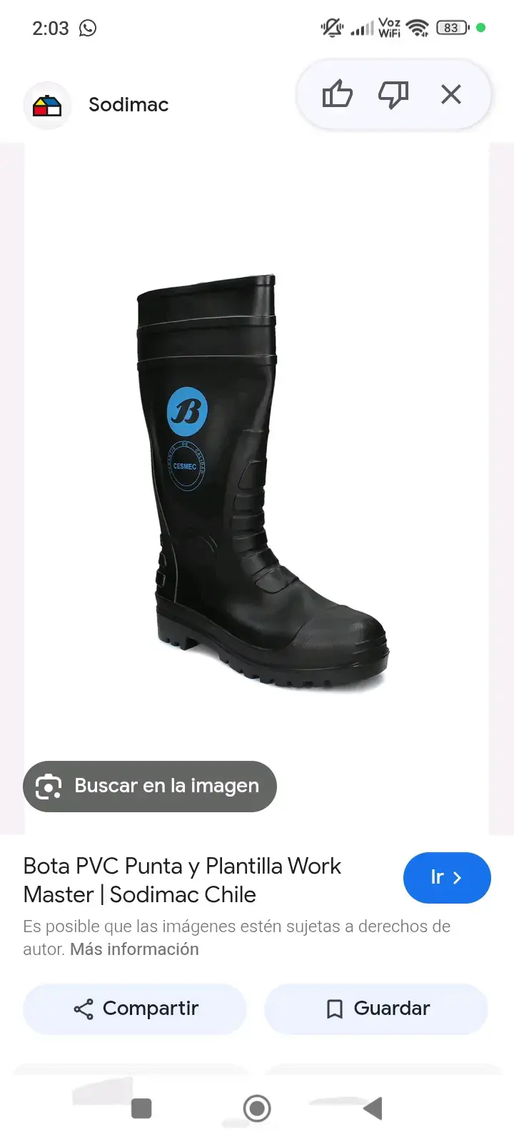 Bota PVC negra punta y plantilla - 2