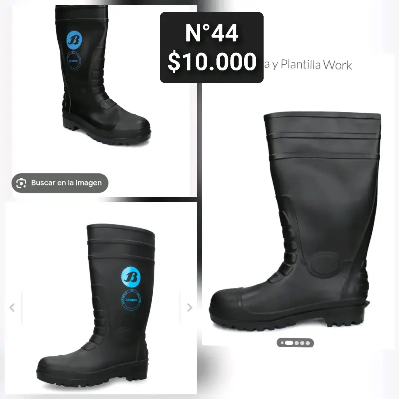 Bota PVC negra punta y plantilla - 4