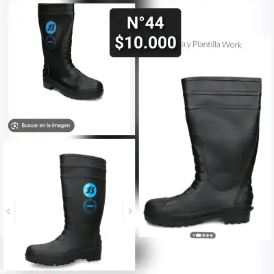 Bota PVC negra punta y plantilla - miniatura 4