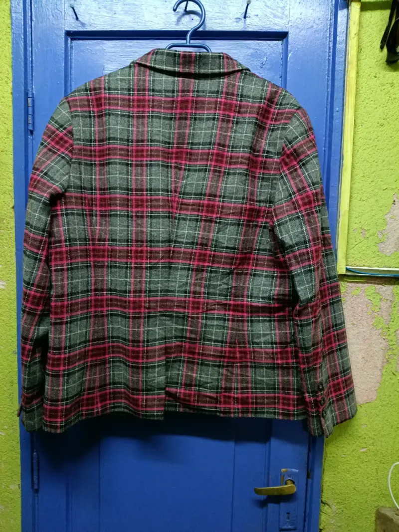 Blazer tartán rojo y gris - 3
