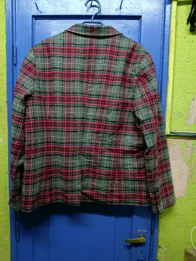 Blazer tartán rojo y gris - miniatura 3