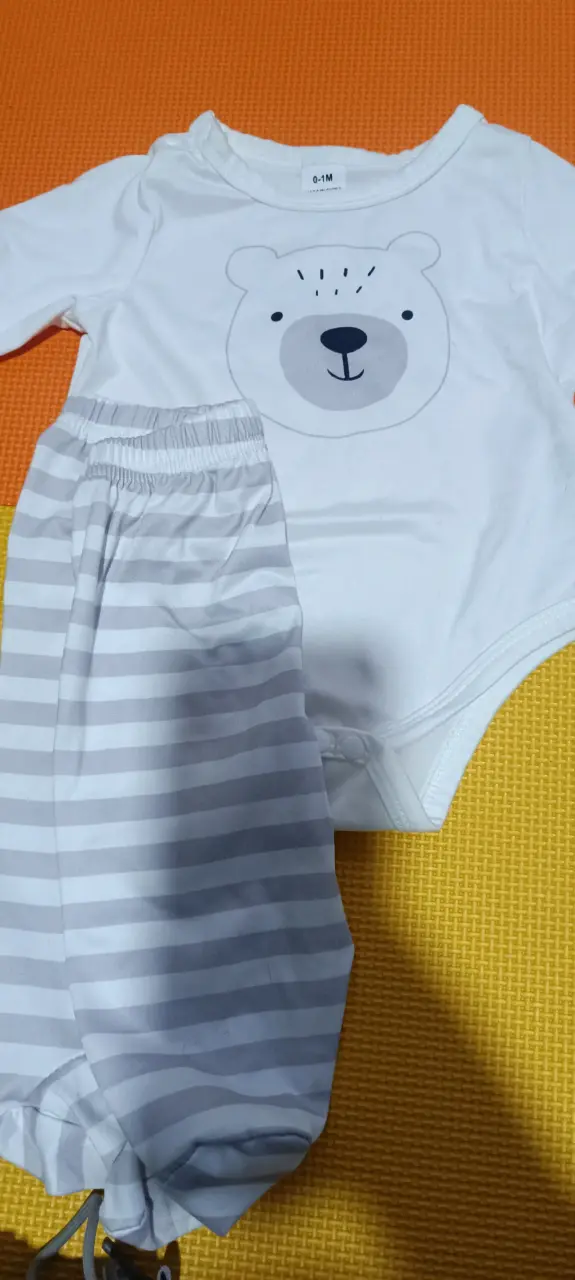 Conjunto bebé oso y rayas 0-1M