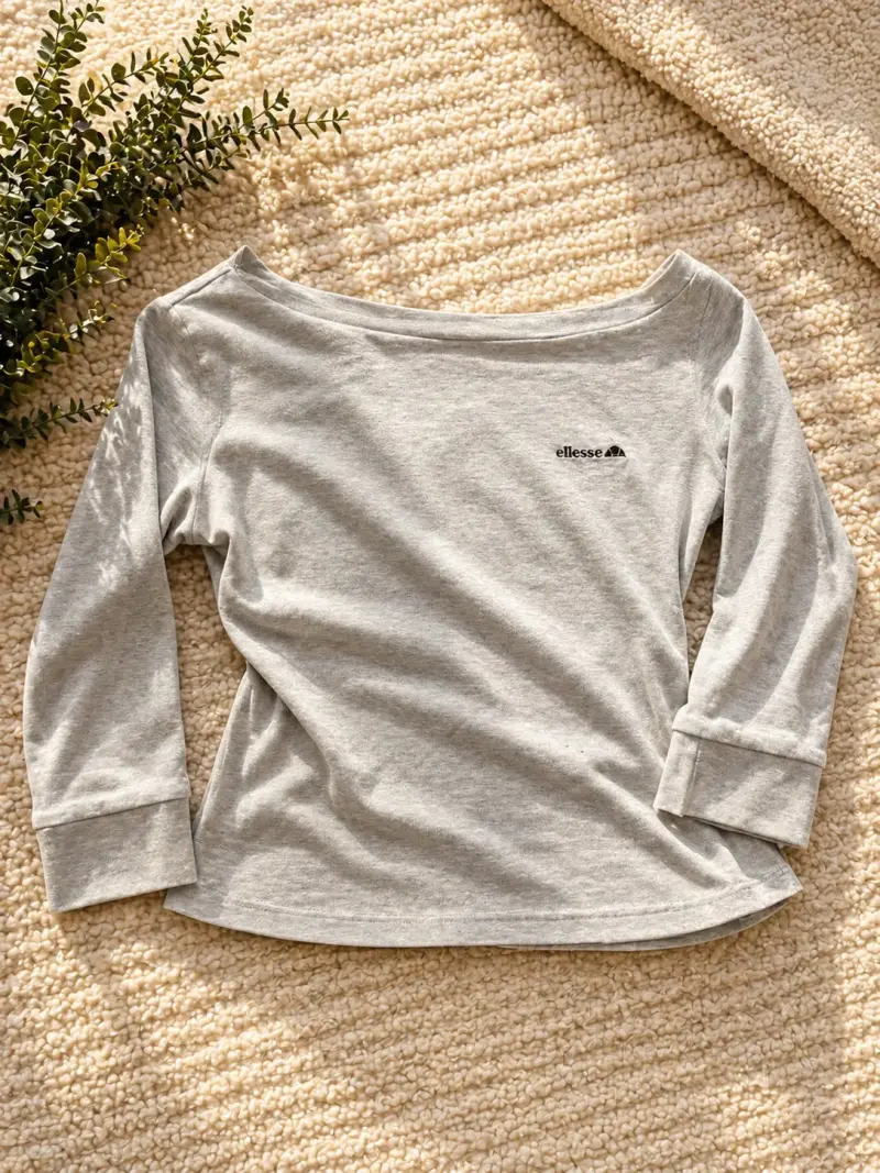 Polera gris Ellesse manga larga