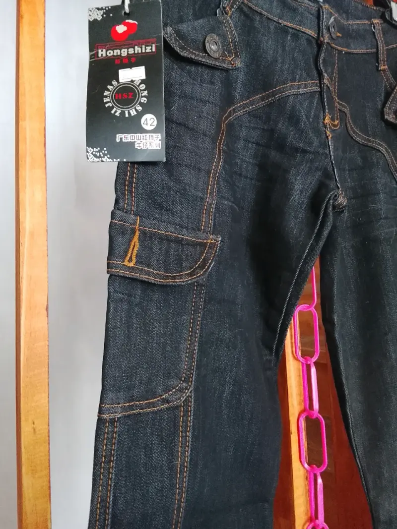 Jeans cargo azul para mujer - 2