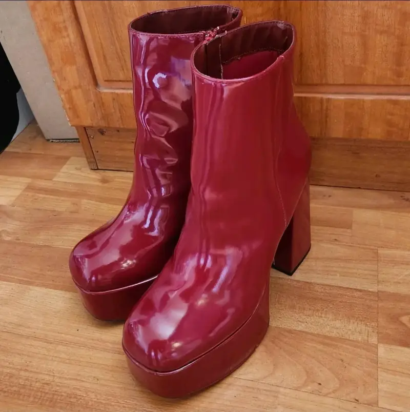Botines de charol rojos - 3