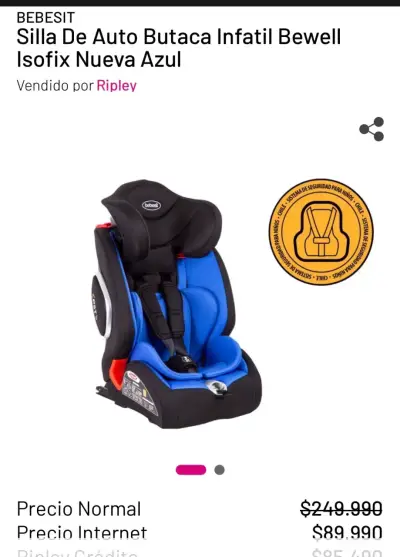 Silla de auto butaca infantil - miniatura 2