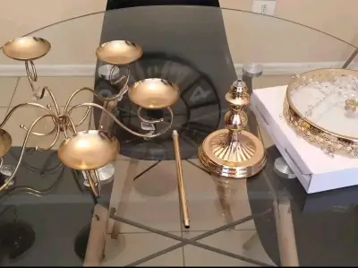 Candelabro dorado decorativo - miniatura 6