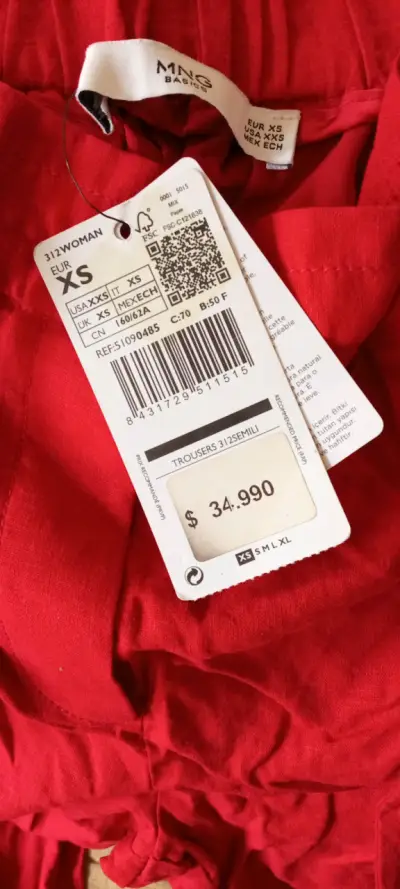 Pantalones rojos XS de mujer - miniatura 1