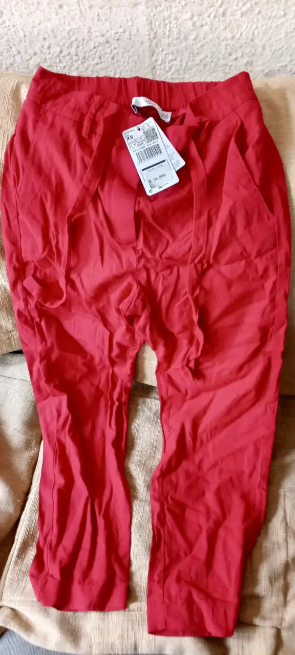 Pantalones rojos XS de mujer - 2