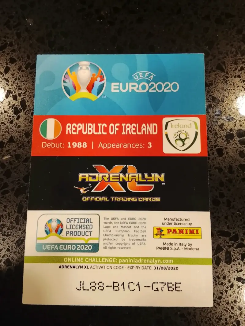 Lámina equipo República de Irlanda - 2