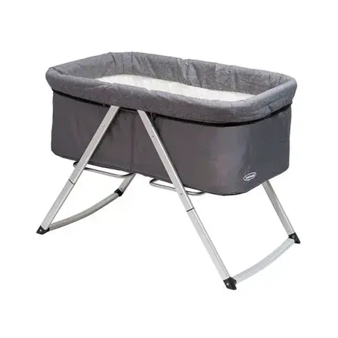 Cuna plegable para bebé gris - 1