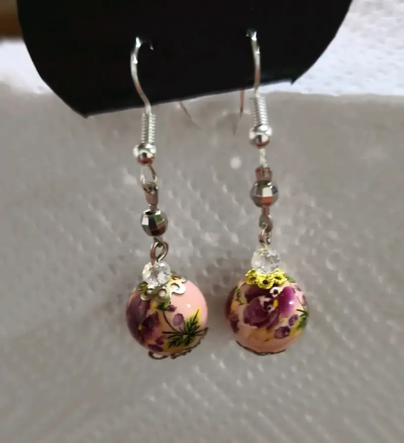 Aros colgantes florales
