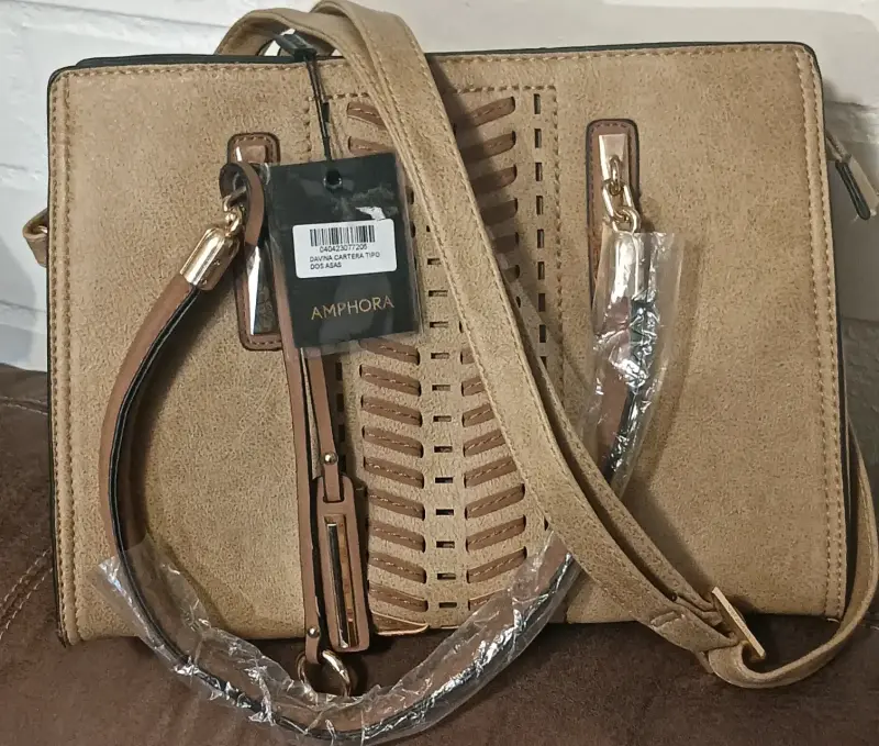 Cartera Amphora beige nueva - 1