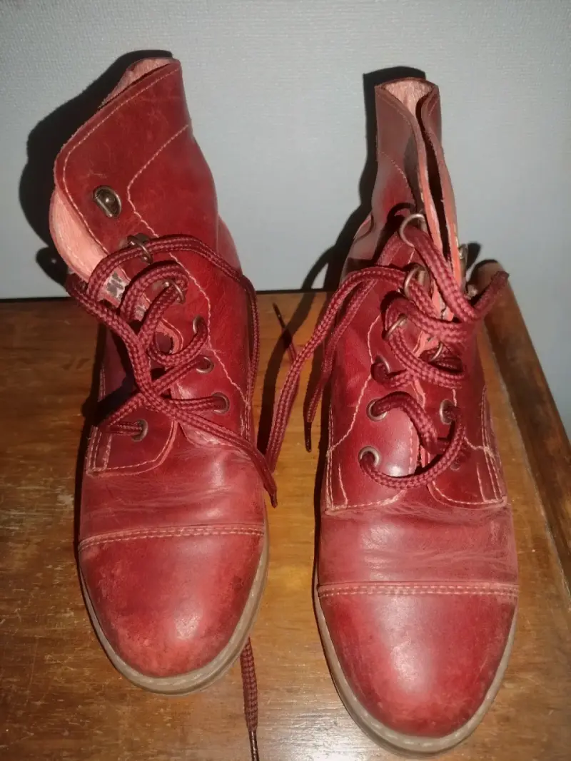 Botines de cuero rojos - 1