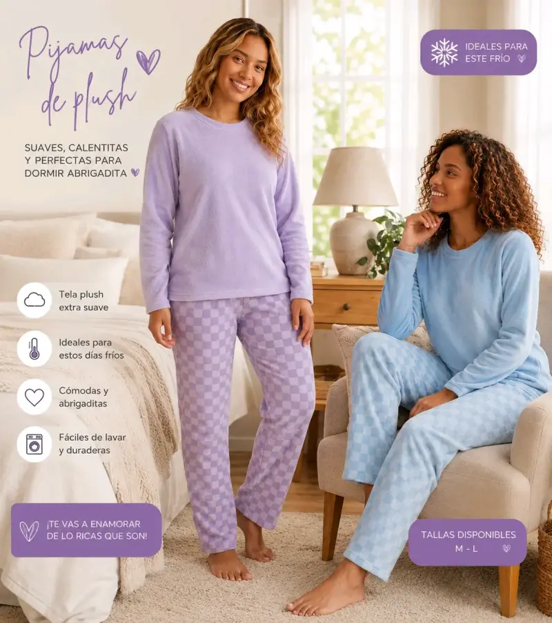 Pijamas de plush para mujer