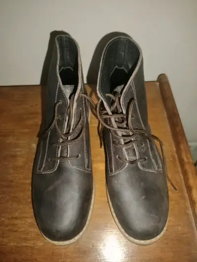 Botines de cuero café - miniatura 1