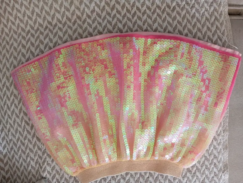 Falda con lentejuelas rosada