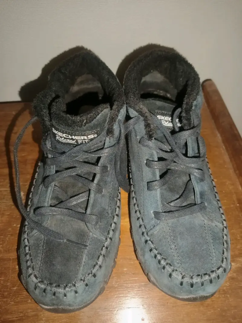 Botines casuales de gamuza negra skechers - 1