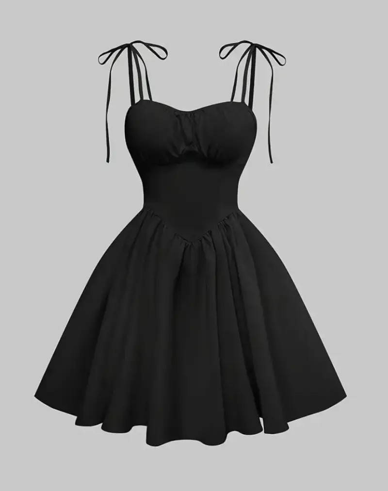 Vestido negro con tirantes shein - 3