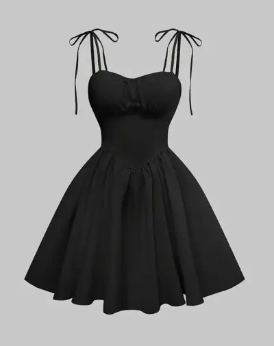 Vestido negro con tirantes shein - miniatura 3