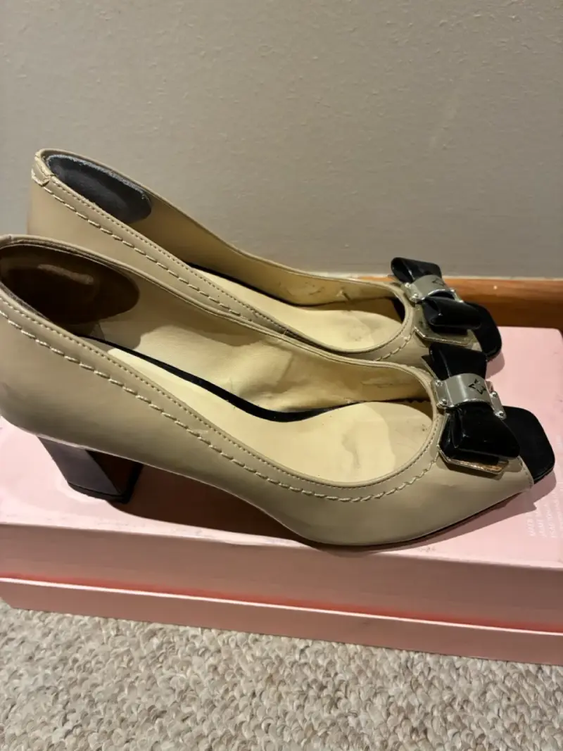 Zapatos brasileños, núm 36, tacón beige con lazo - 3
