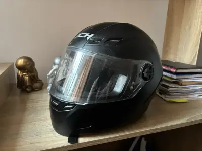 Casco de moto negro certificado - miniatura 2