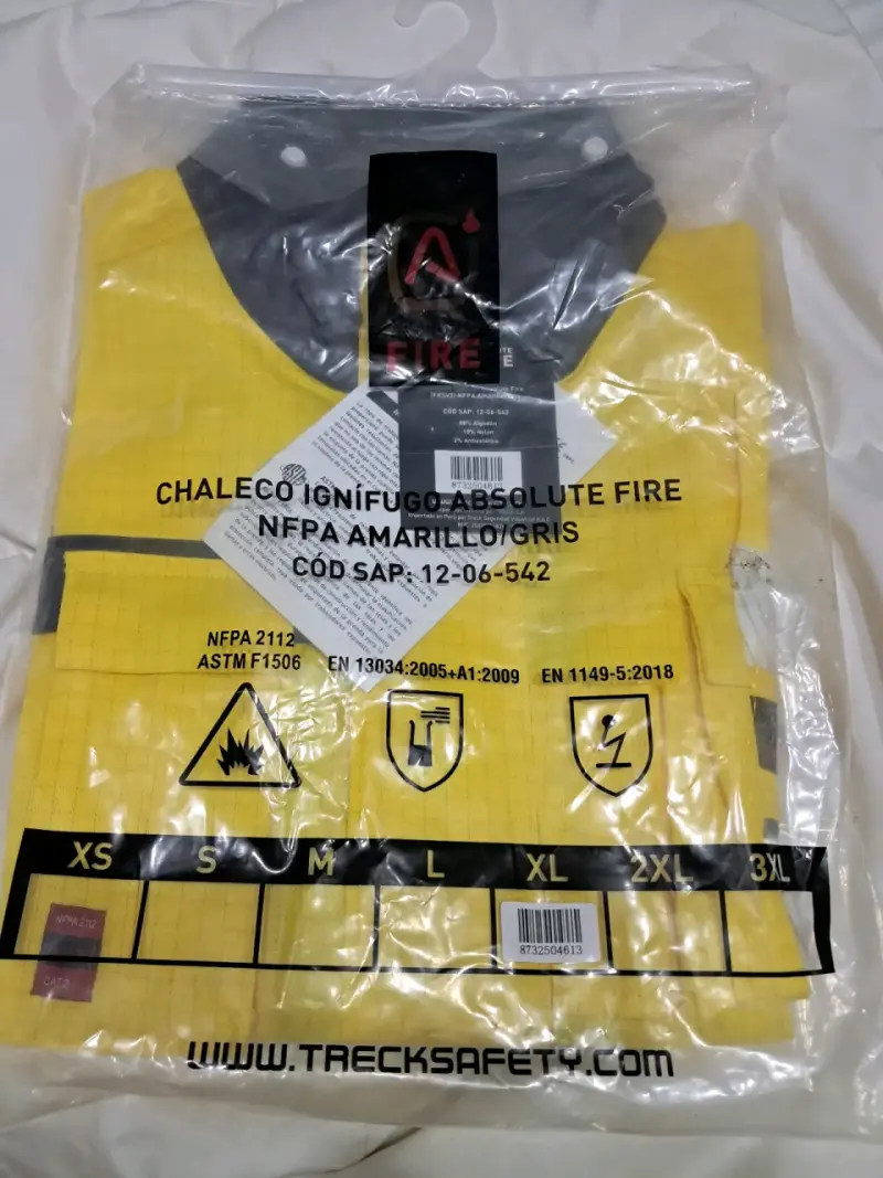 Chaleco ignífugo amarillo NFPA - 1