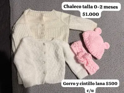 Chaleco y gorro bebé lana - miniatura 1