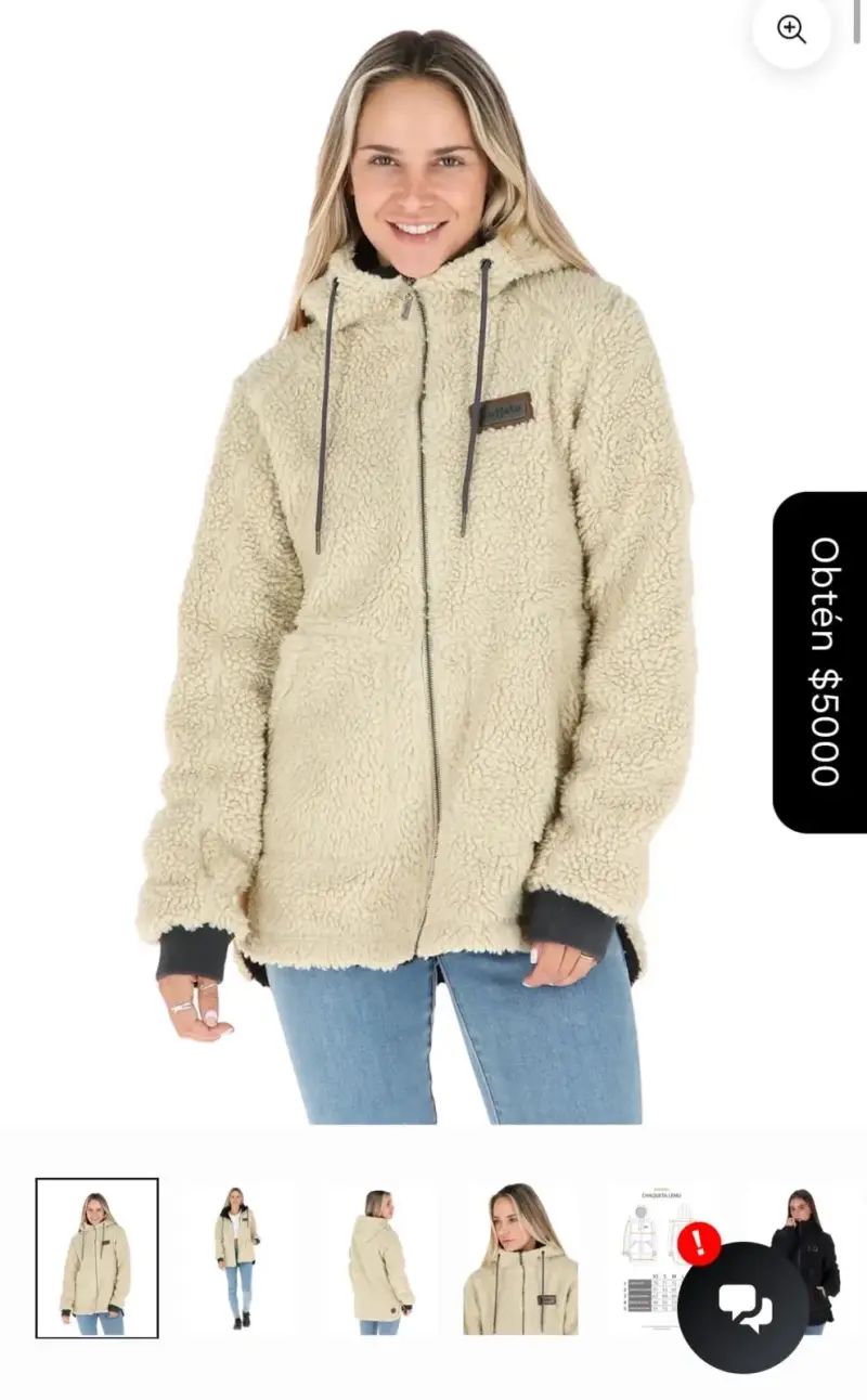 Chaqueta de chiporro beige con capucha