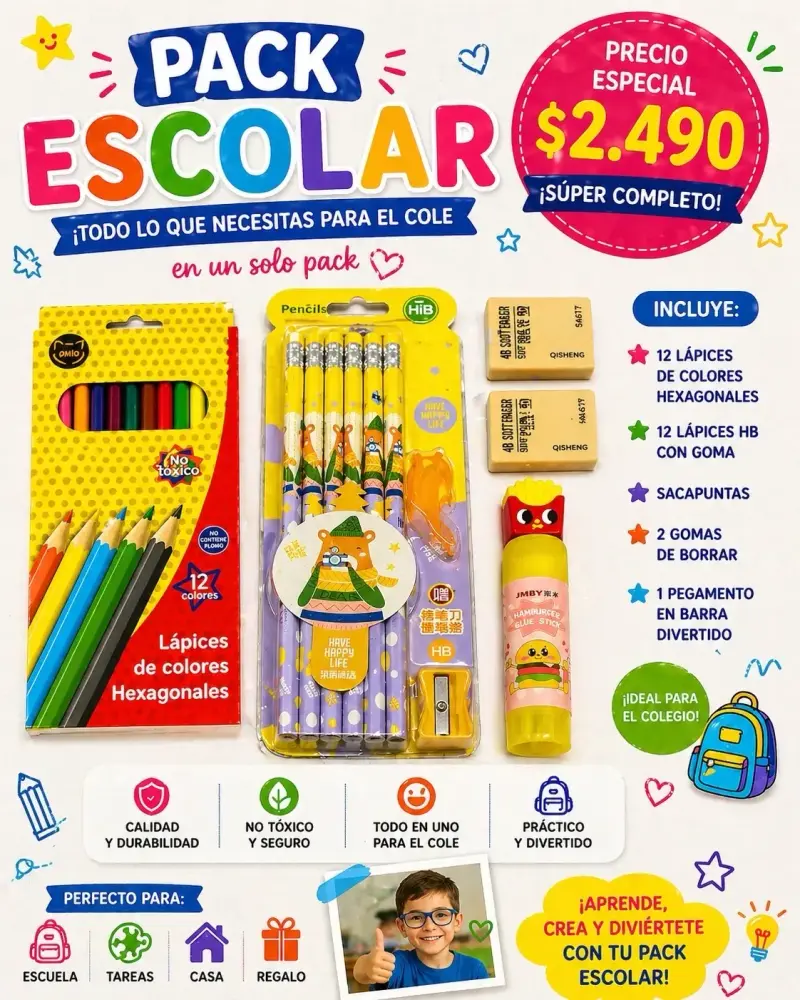 Pack escolar completo